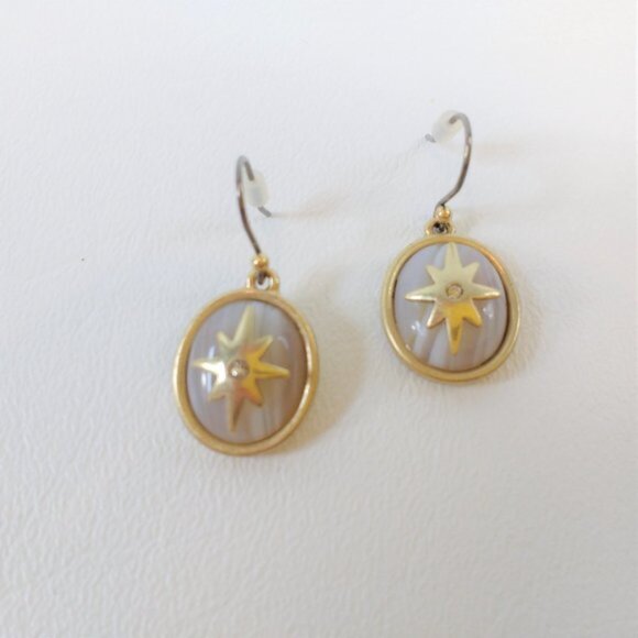 Lucky Brand Oval Drop with Star Earrings - Picture 2 of 5